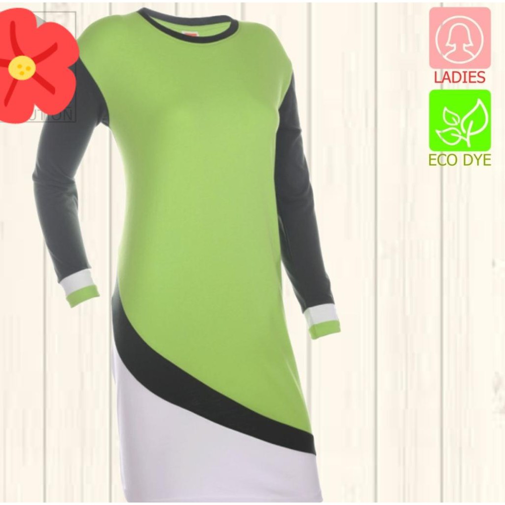  Baju  Muslimah  Colour GREEN HIJAU Round Neck Blouse  