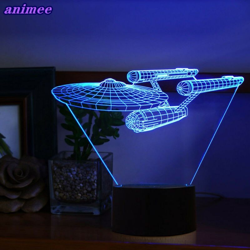 Star Trek USS Enterprise 3D Acrylic LED 7Color Night Light Touch Table