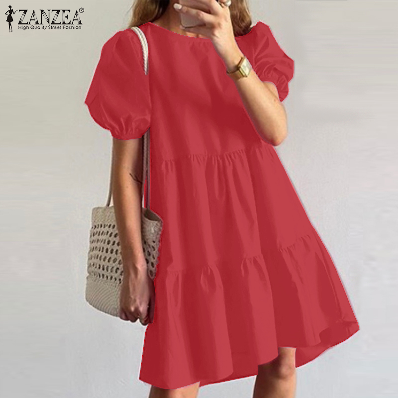 Tshirt Dress ZANZEA Plus Size Women Summer Beach Holiday Long
