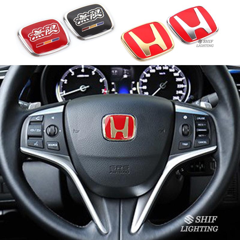 1x Red Gold H Steering Wheel Logo Emblem Sticker For Honda Civic Accord Crv City Shopee Singapore