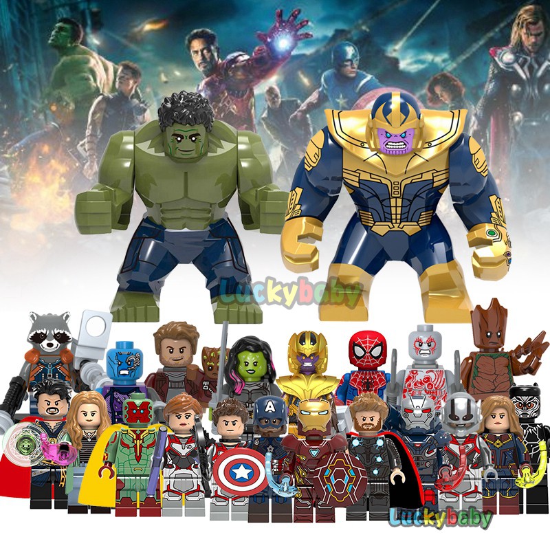 The Avengers Mini figures Superheroes Thanos Iron Man Hulk Building Blocks 