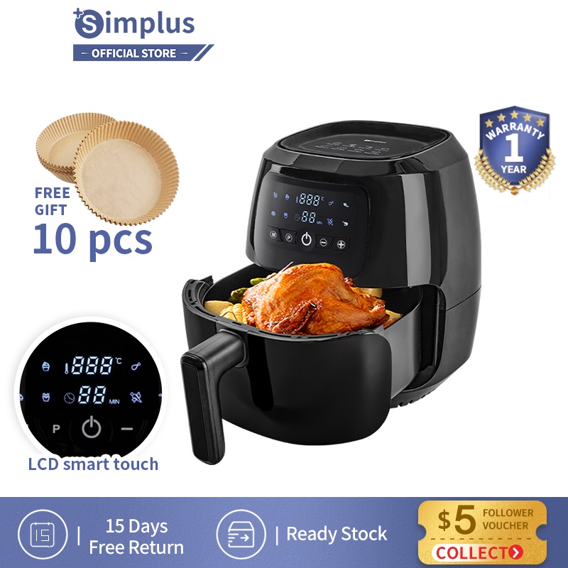 Simplus Air Fryer 5L Digital Screen 1300W 30min Timer Nonstick