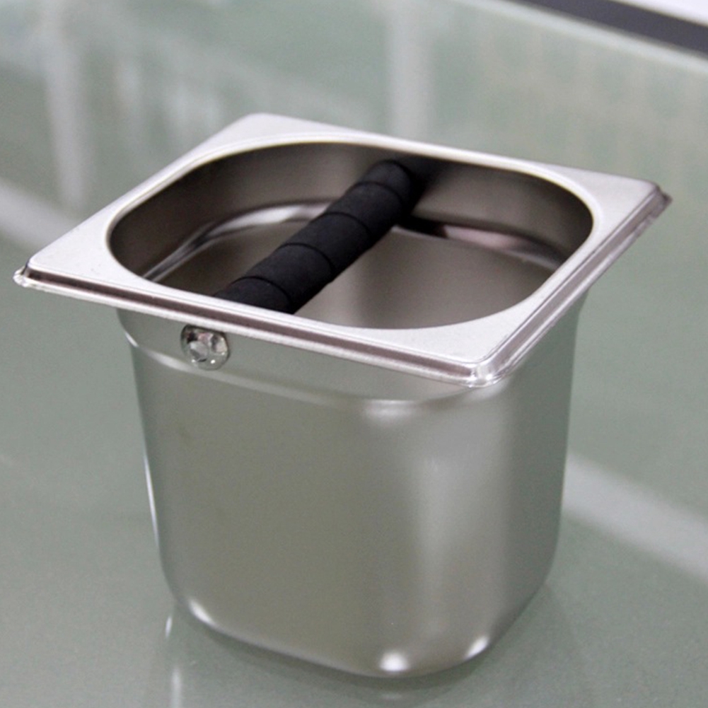Container Tray Deep Design Stainless Steel Kitchen Tool Silver Coffee Knock Box
