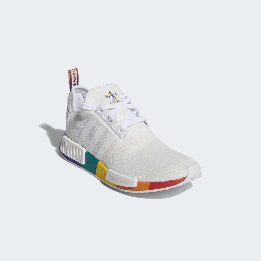 adidas boost white with rainbow