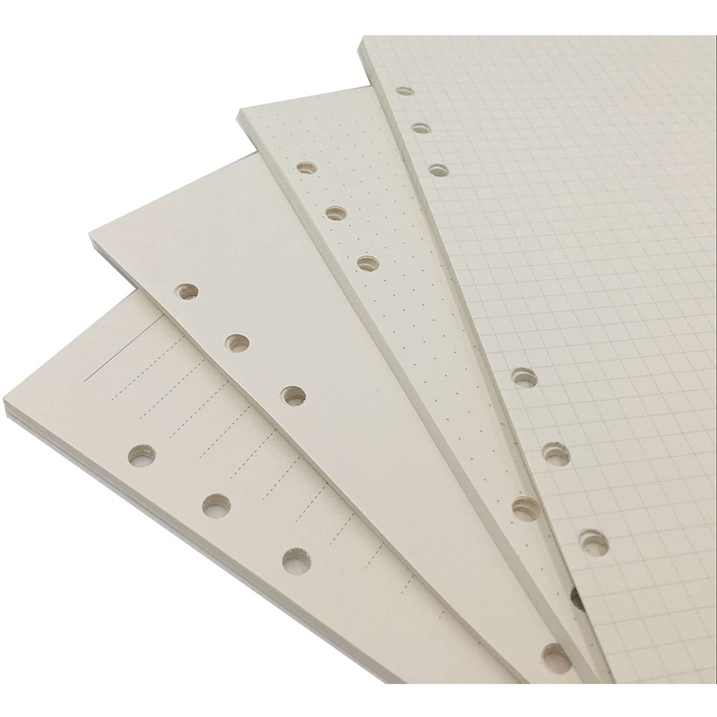3 Pack Blank A6 Refill Paper Planner Refills A6 Binder Refills Planner Inserts 6-Hole Punched 100 Gsm Ivory White 