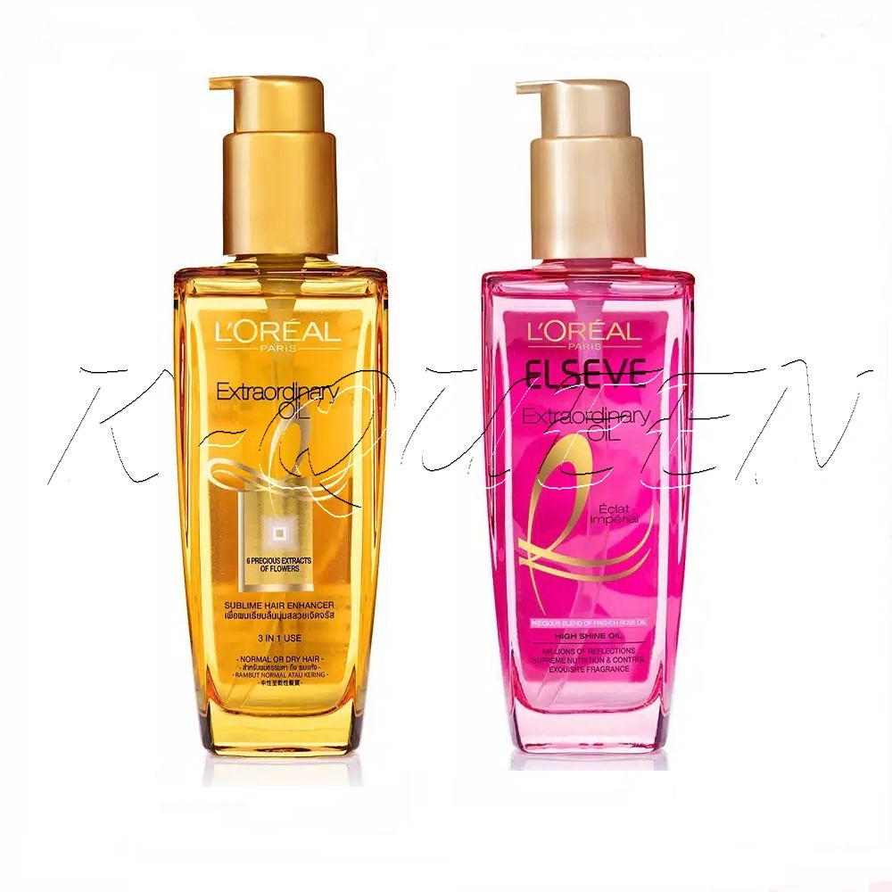 Loreal Paris Elseve / Elvive Extraordinary Oil Hair 100ML L'oreal Serum /  Pink / Gold Hair Vitamins | Shopee Singapore