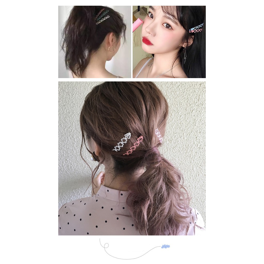 2019 Trendy Korean Rainbow Hair Clips Shopee Singapore