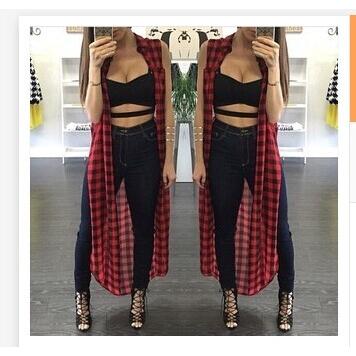 maxi plaid shirt