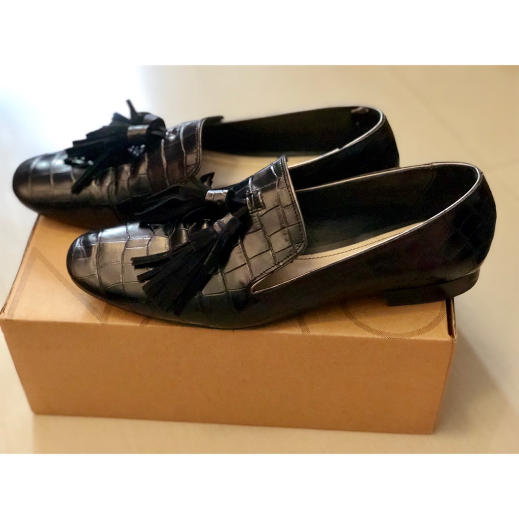 zara patent loafers