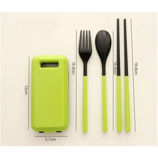Portable Utensils Set Foldable Travel Kitchen Chopsticks Spoon Fork CulterySG Seller #2