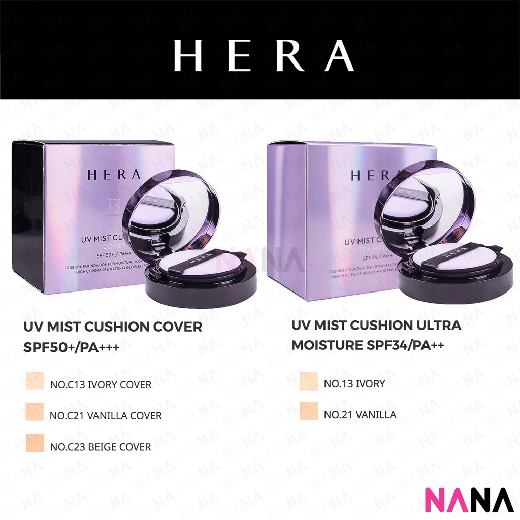 HERA UV Mist Cushion Ultra Moisture (SPF34) / Cover (SPF50+) [Cushion
