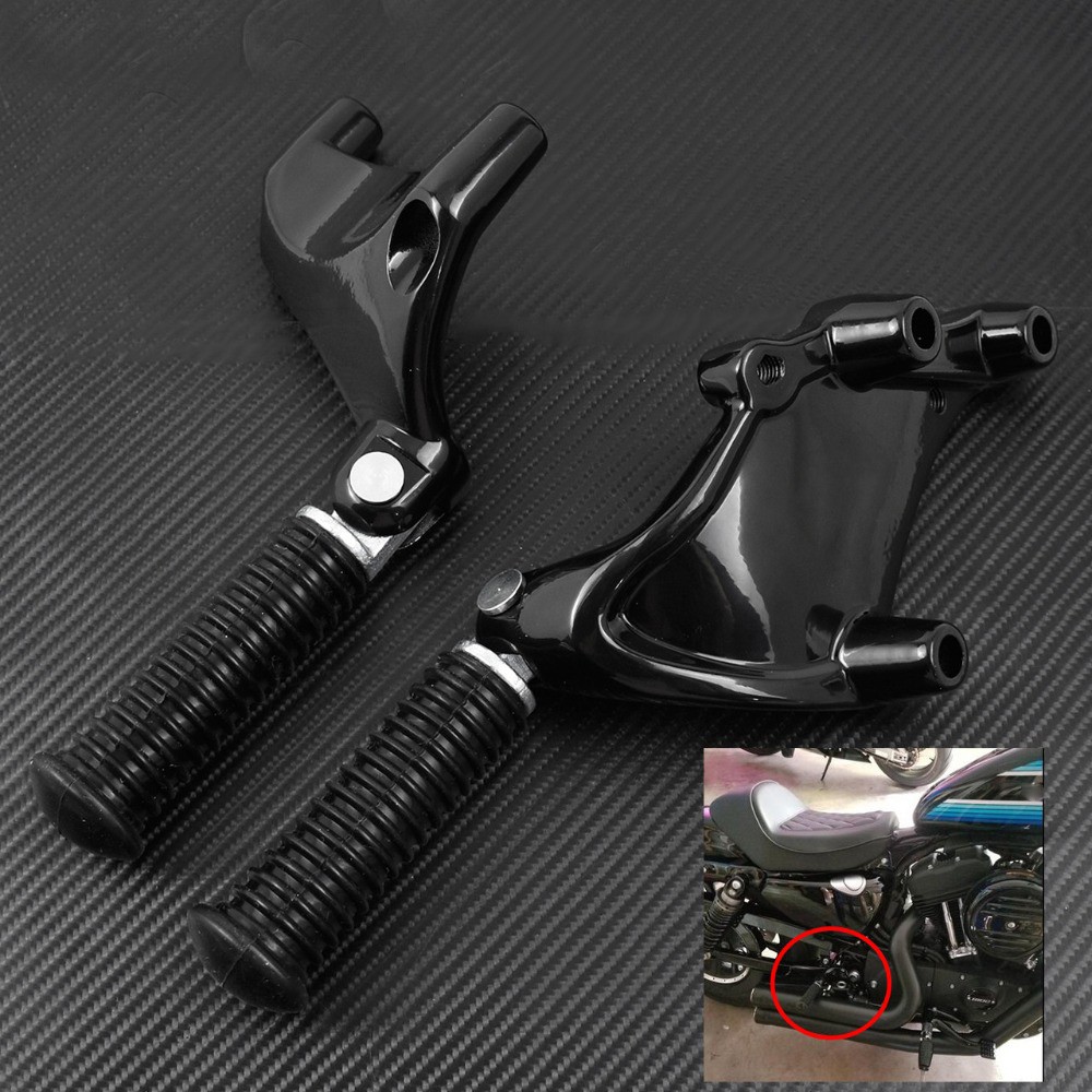 Motorcycle Rear Passenger Foot Pegs Foot Rests Footpegs Pedal Mount Compatible with Harley Sportster 1200 Iron XL 883 48 72 2014-2019 