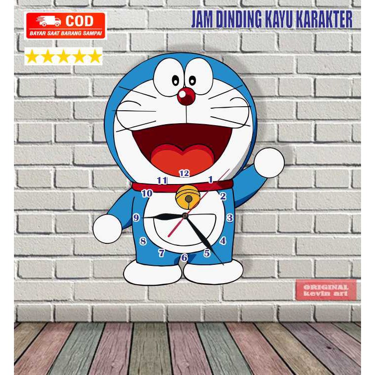 KAYU Doraemon Wall Clock Character Of Children Animation Unique Gift Gift  HANDMADE Wood | Shopee Singapore