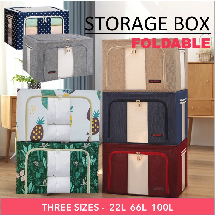 Foldable Storage Box 22L 66L 100L Shopee Singapore