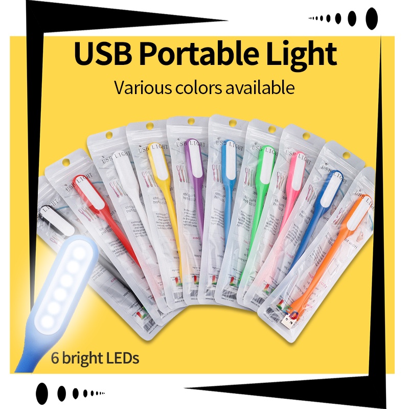 LED USB Light Portable Mini High Brightness 360° Angle Adjustable 6leds Lamp