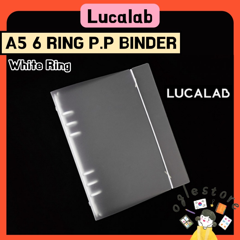 Lucalab Binder Korean PP A5 Binder White Ring Korean Photocard Binder