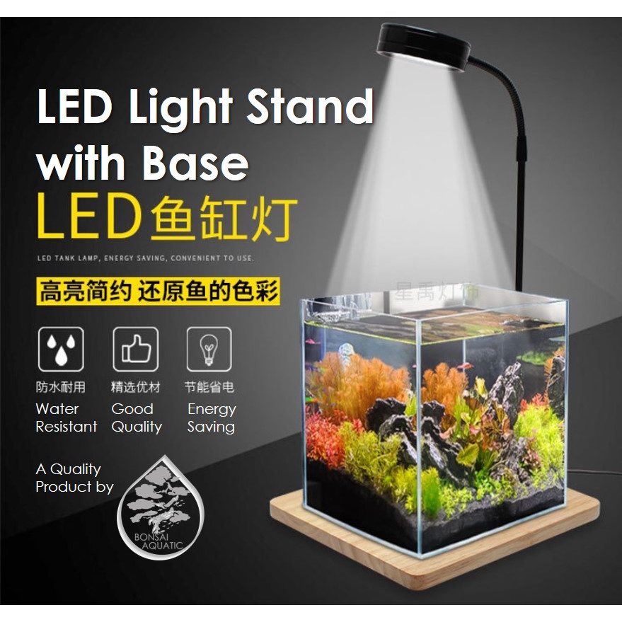 LED Light Stand with Wooden Base for Indoor Succulent Plant Display ...