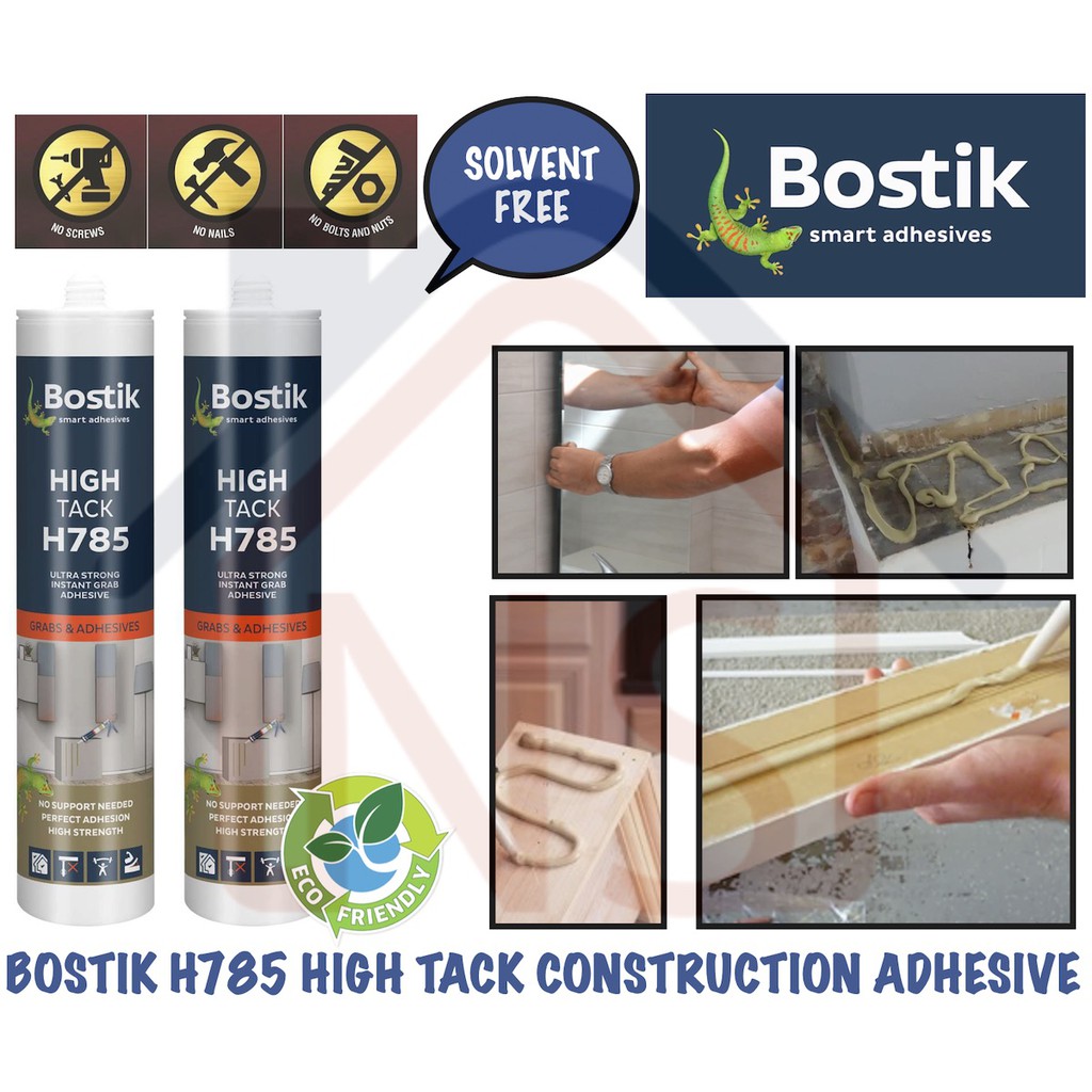 Bostik H785 No More Nails High Tack Solvent Free Ultra Strong Instant Grab Construction Adhesive Maxbond Equivalent Shopee Singapore