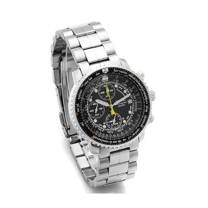 Time Cruze] Seiko SNA411 Chronograph Pilot Flight Alarm Stainless Steel  Quartz Movement Men Watch SNA411P SNA411P1 | Shopee Singapore