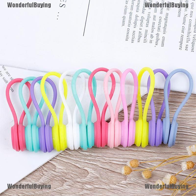 Catchy 3pcs Magnetic Headphone Earphone Cord Winder Wrap Organizer