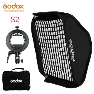 Godox S2 Speedlite Flash Holder Bracket + Softbox Honeycomb Grid with Bowens Mount for Godox V1 TT685 V860II TT350 AD200