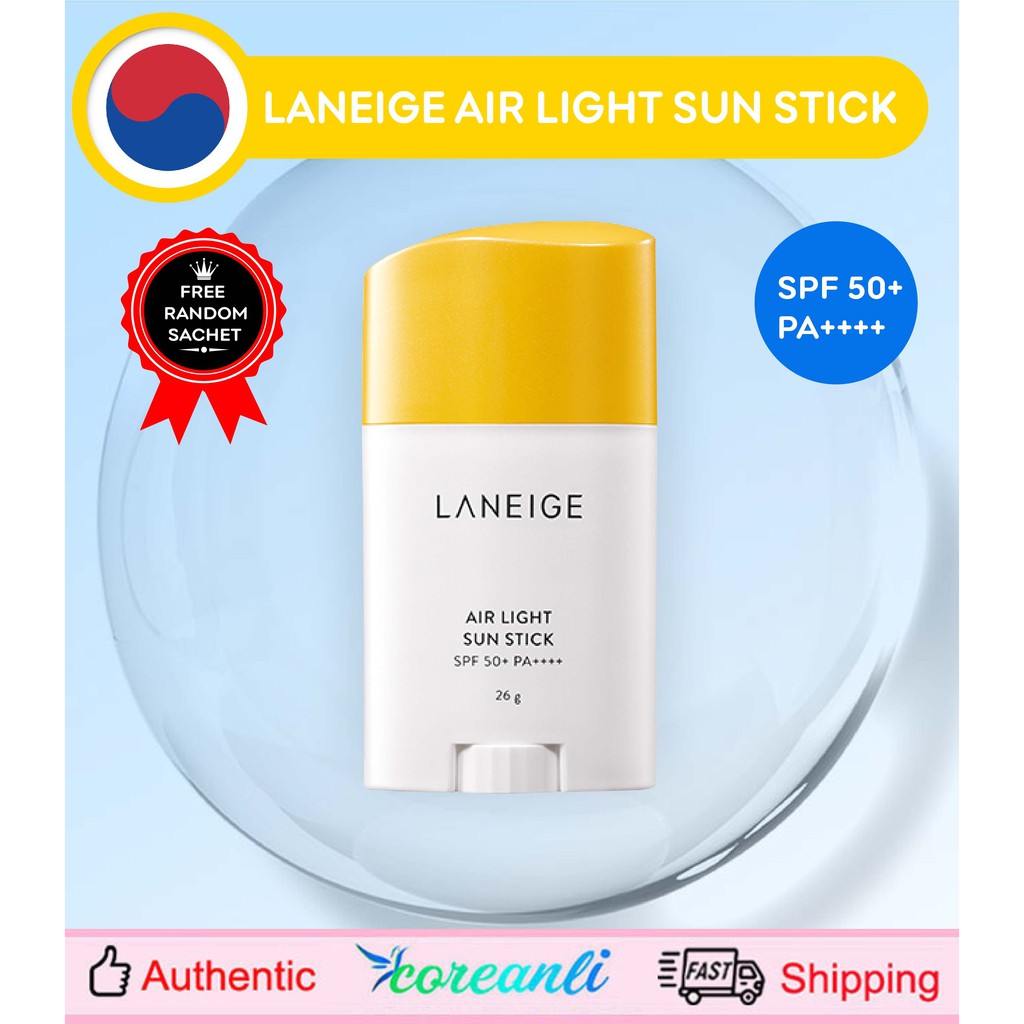 Laneige Air Light Sun Stick SPF 50+ PA++++ Sun Block Protection + FREE 