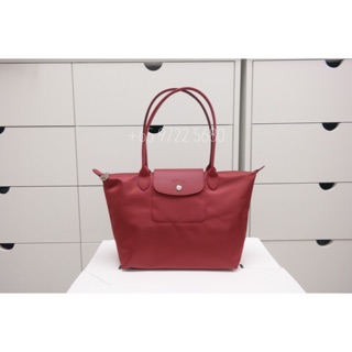 Longchamp Le Pliage Neo Long Handle Small Red