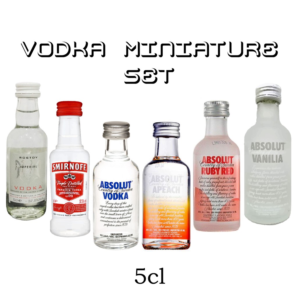 Absolut and Vodka Miniature 5cl Set (6 in 1)  Shopee Singapore