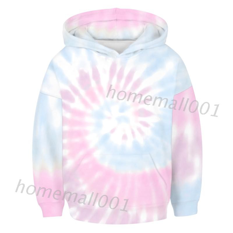 Kids Boys Girls Long Sleeve Hoodies Colorful Tie Dye Kangaroo Pocket Sweatshirt Shopee Singapore - girls roblox keeping warm hooded sweatshirt autumn long