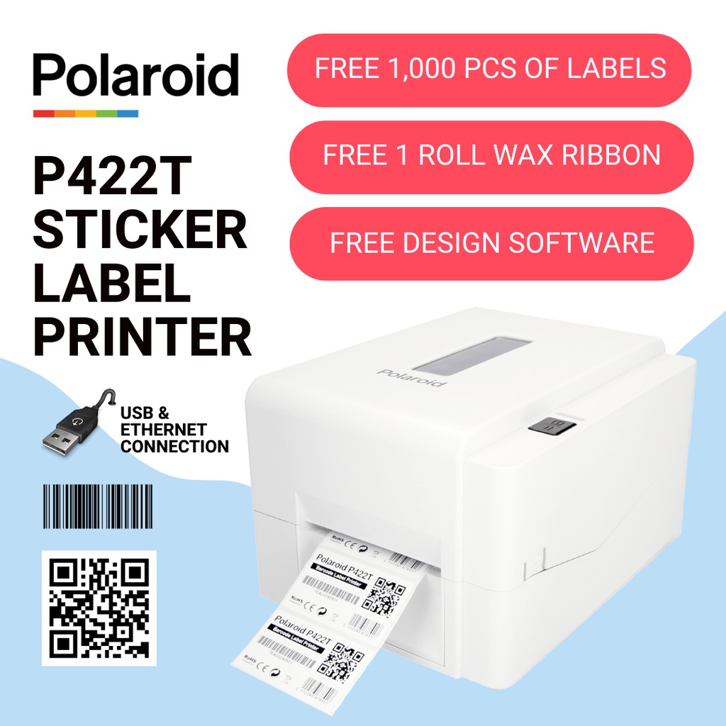 Polaroid P T Barcode Label Printer With Free Supplies Beecost