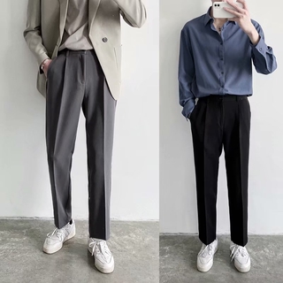 Image of [3Color S-4XL] Trousers Korean style slim trousers trendy men's casual trousers straight casual trousers all-match casual pants