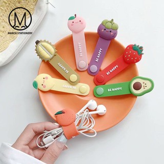 March Cute Cartoon Cable Organizer Wrap Clips Wire Cord Winder Earphone Winder