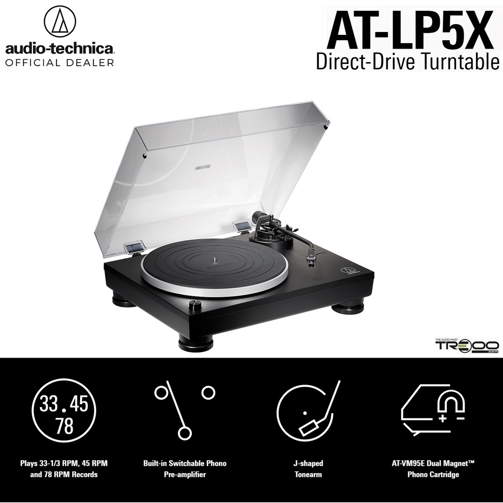 AudioTechnica ATLP5X Fully Manual DirectDrive Digital Turntable (USB