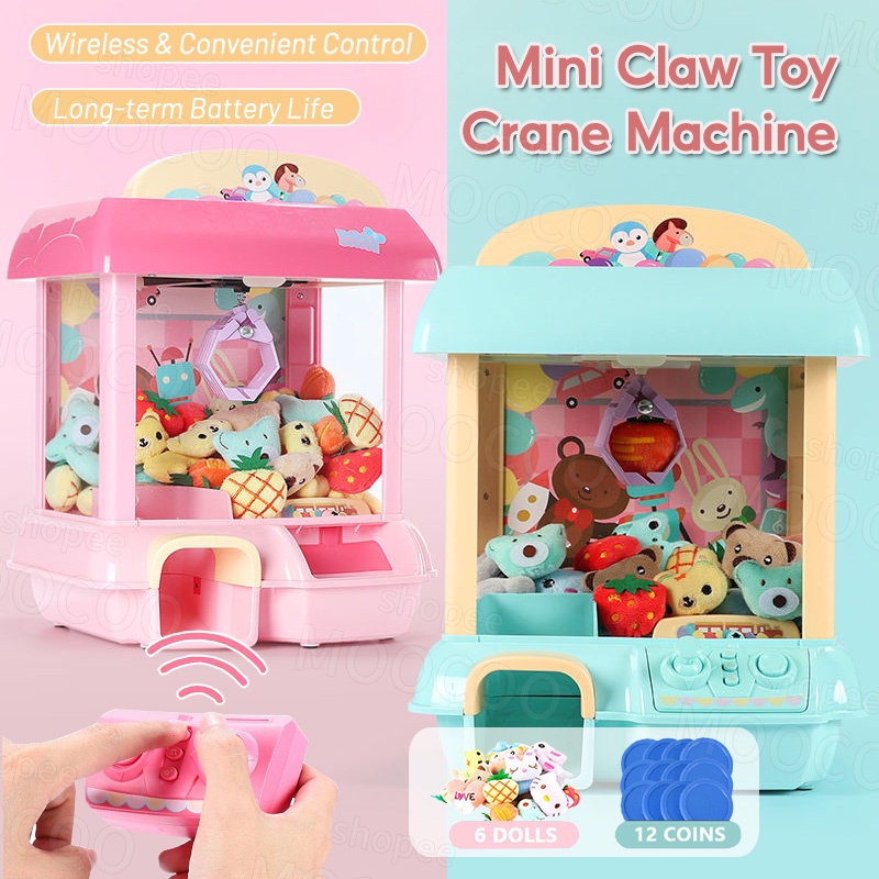 DIY Doll Machine Kids Coin Operated Play Game Mini Claw Catch Toy Crane