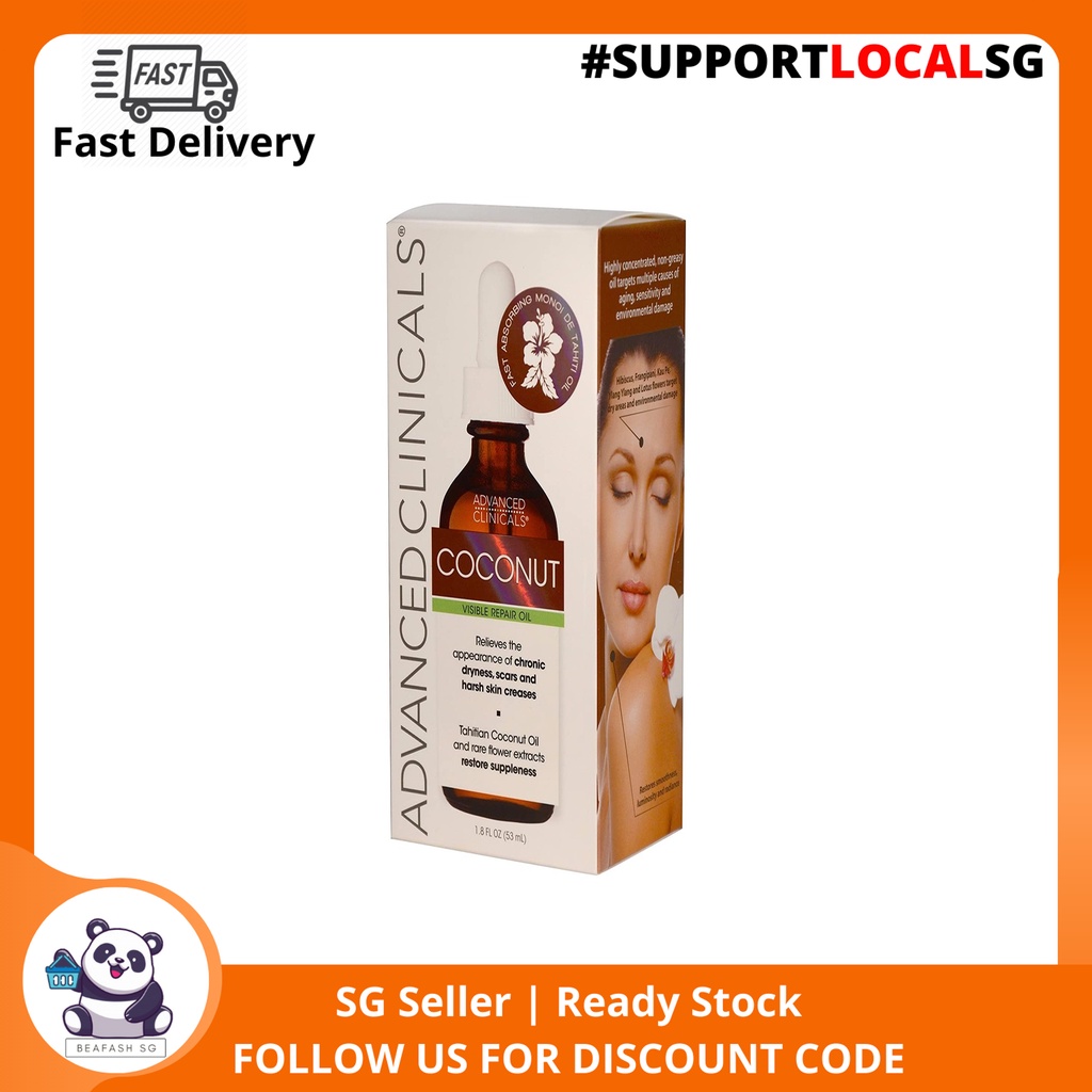 Advanced Clinicals Coconut Oil For Skin Repair Coconut Oil For Face Body And Hair For Chronic Dryness Scars Shopee Singapore