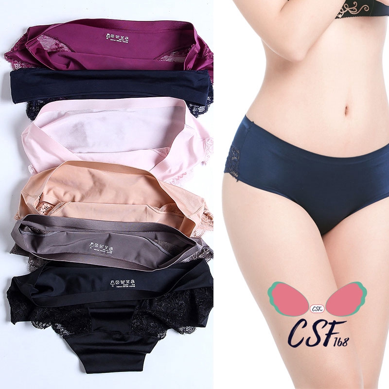 High Quality Ice Silk Women Briefs Seamless Lace Panties Simple Comfortable M Xxl Shopee