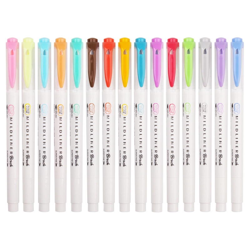 Annami Zebra Mildliner Wft8 Brush Pen Double Sided Highlighter Pen 