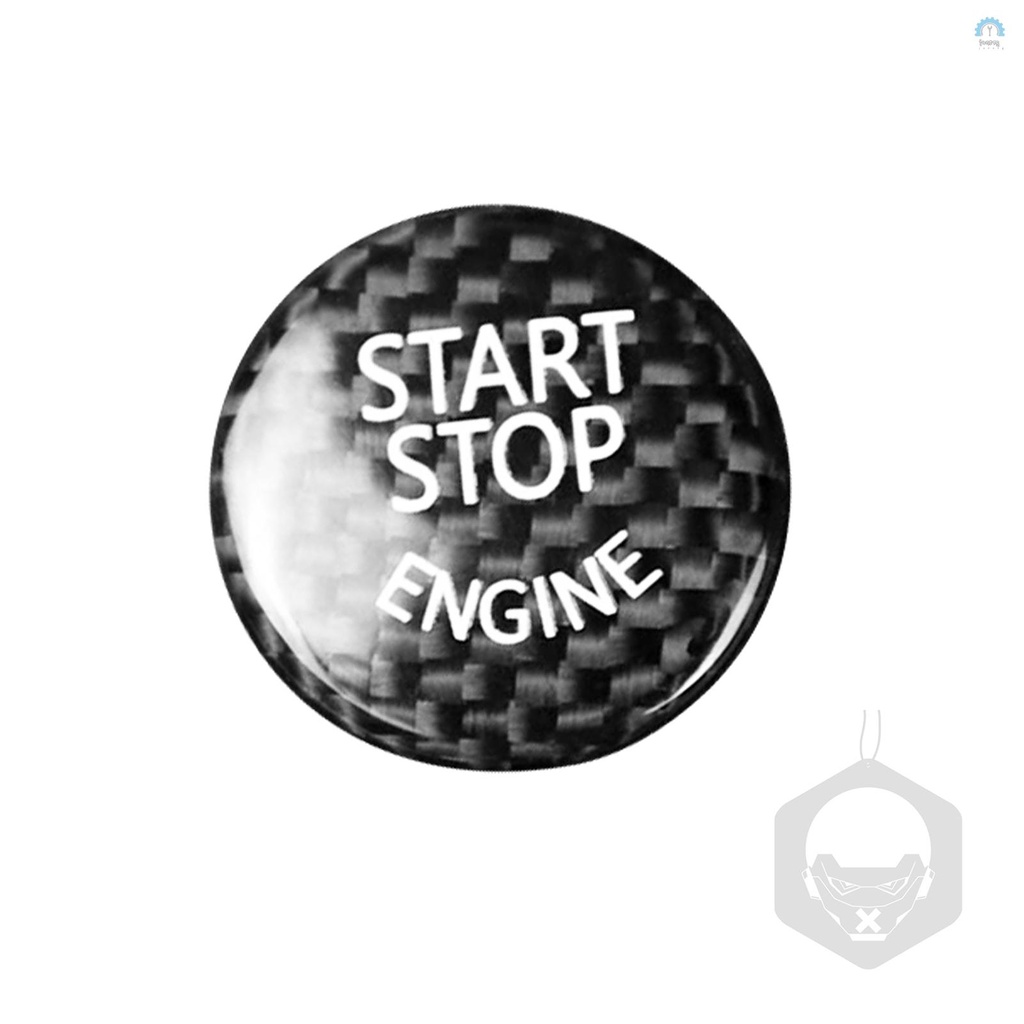Engine Start Stop Button Sticker Carbon Fiber Key Lgnition Cover Interior Button Trim Push to Start Protective Film for BMW 1 2 3 4 5 6 7 X1 X3 X4 X5 X6 F30 F10 F01 F32 F15 F25 G30 G31 G11 G12（Black） 