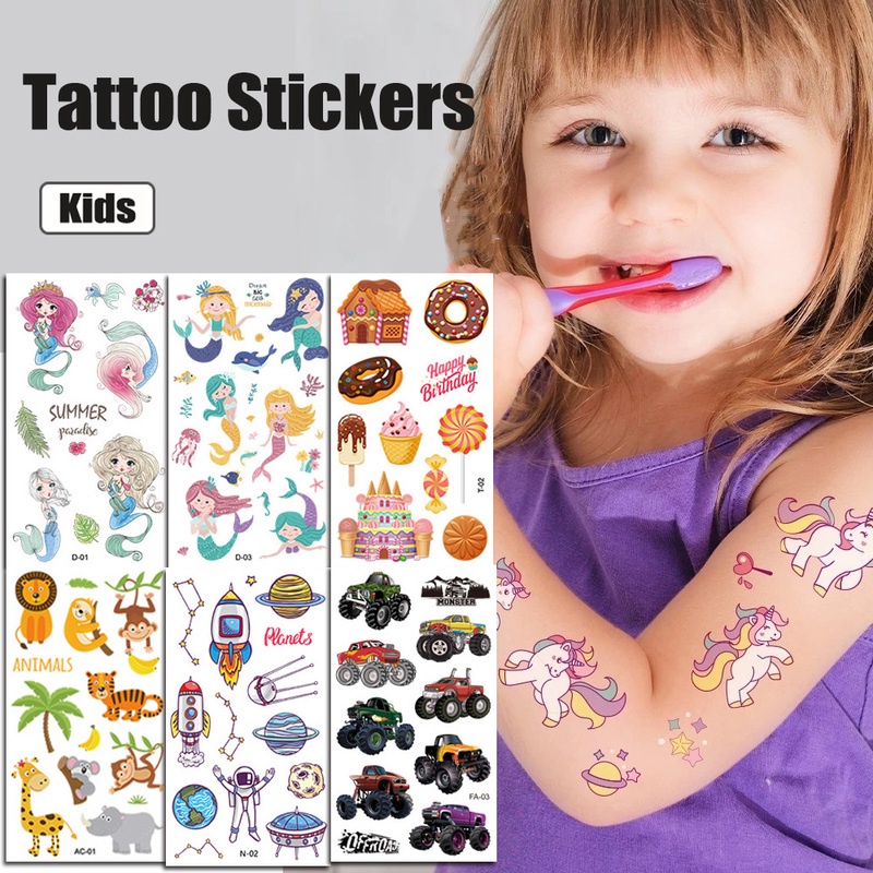 10Pcs Cartoon Temporary Tattoos Sticker / Multistyles Waterproof Body