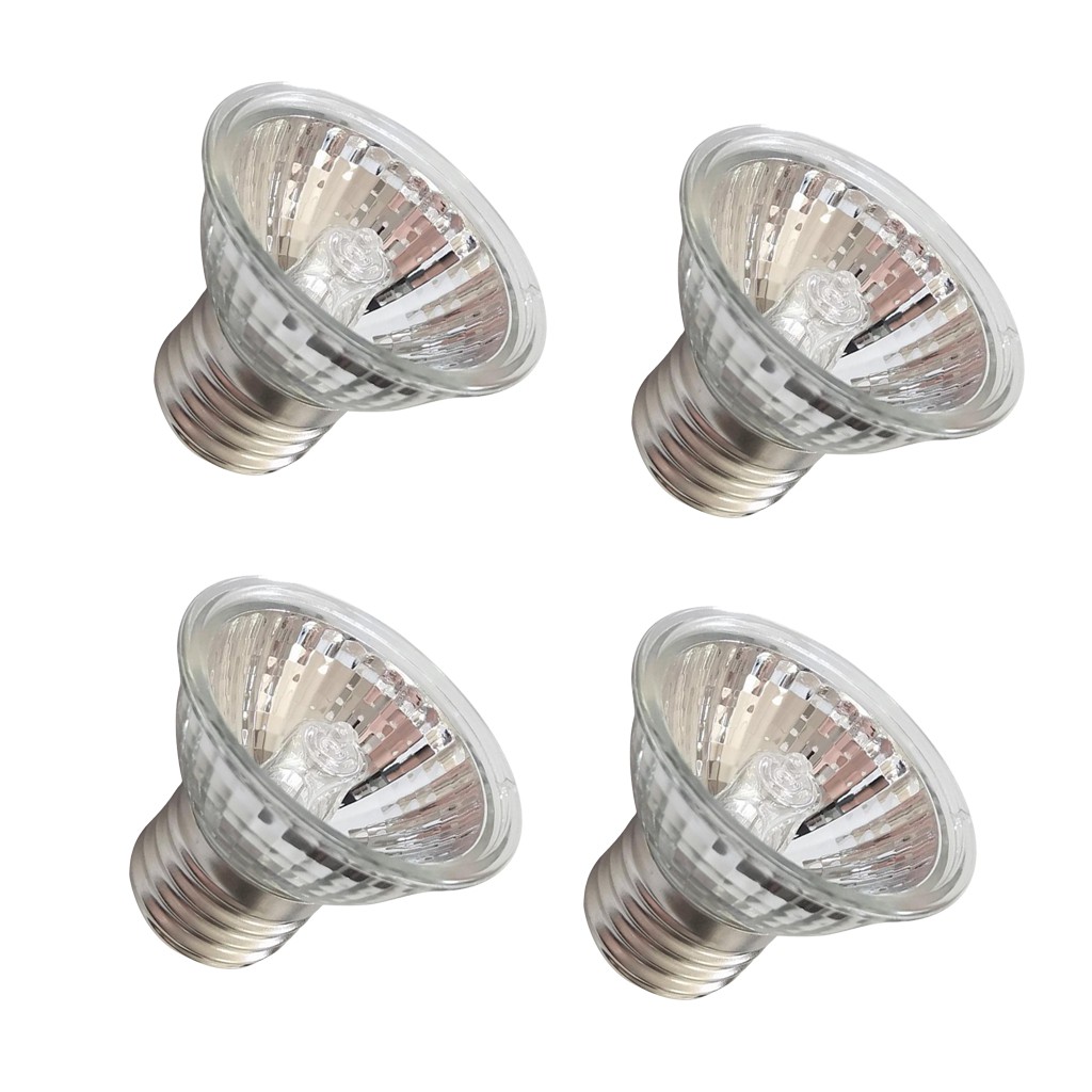 4 Pieces UVB/UVA Reptile Basking Light Heat Lamp Heater Halogen Bulb