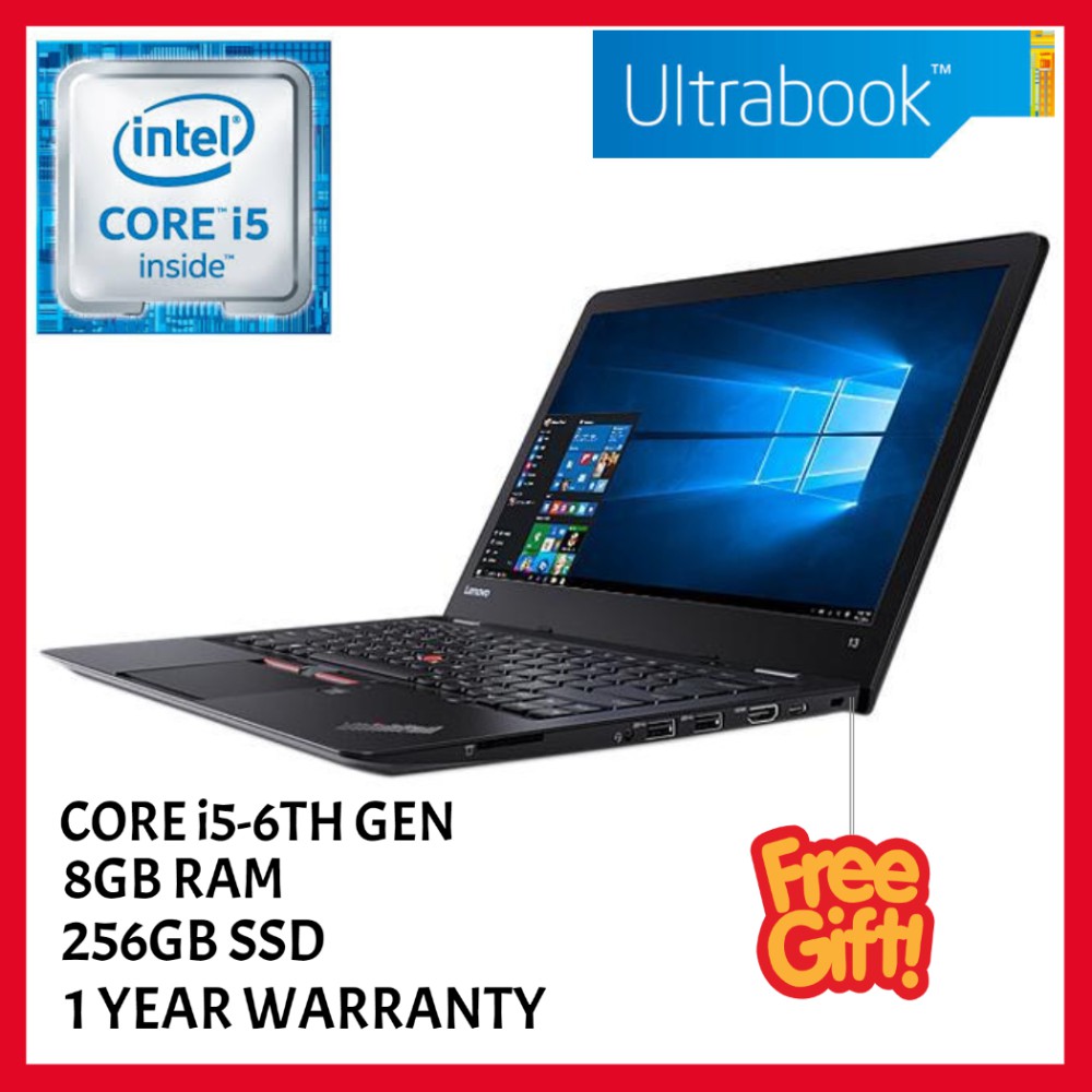 Lenovo Thinkpad 13 Laptop Core I5 6th Gen 8gb Ram 256gb Ssd Storage 1 Year Warranty Free Bag Shopee Singapore