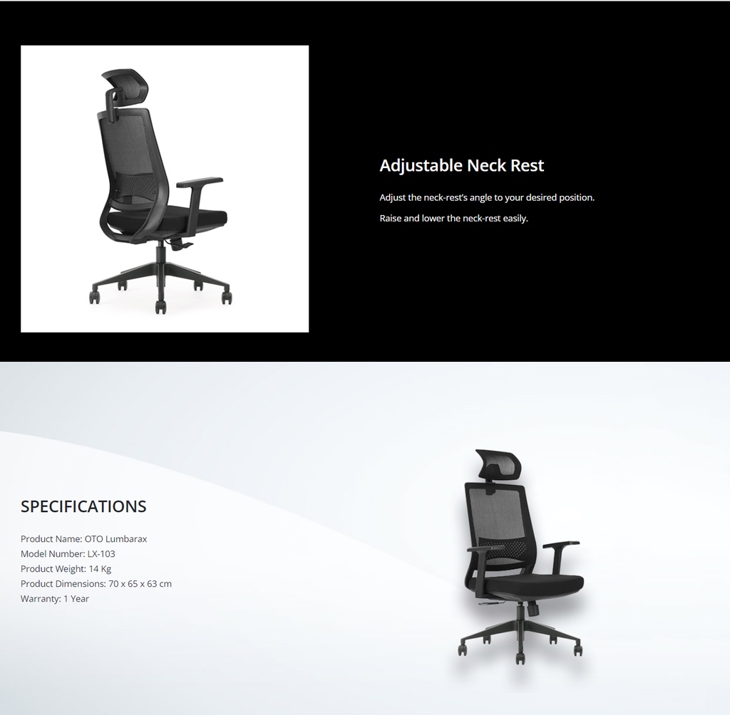 OTO Official Store OTO LX-103 Lumbarax Ergonomic Chair | Shopee Singapore