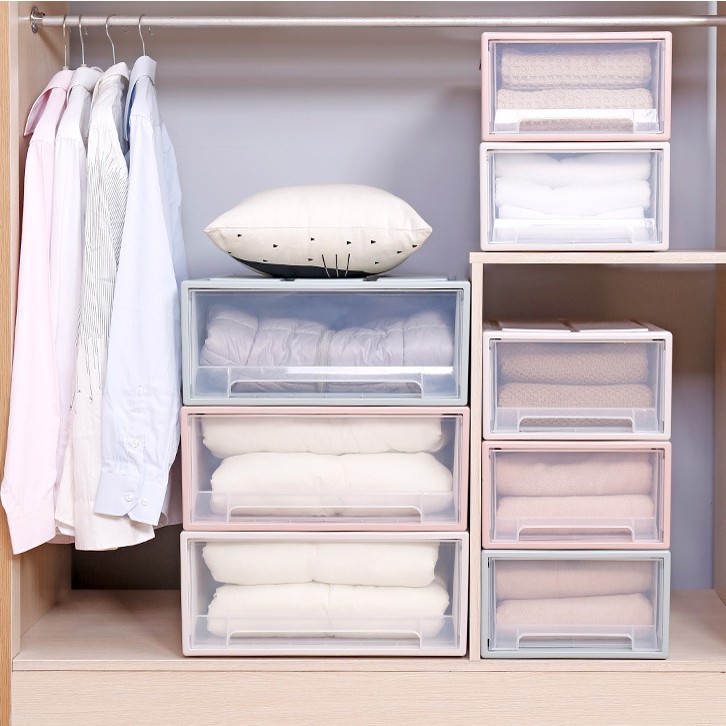 Combination Stackable Transparent Plastic Drawer Storage Box