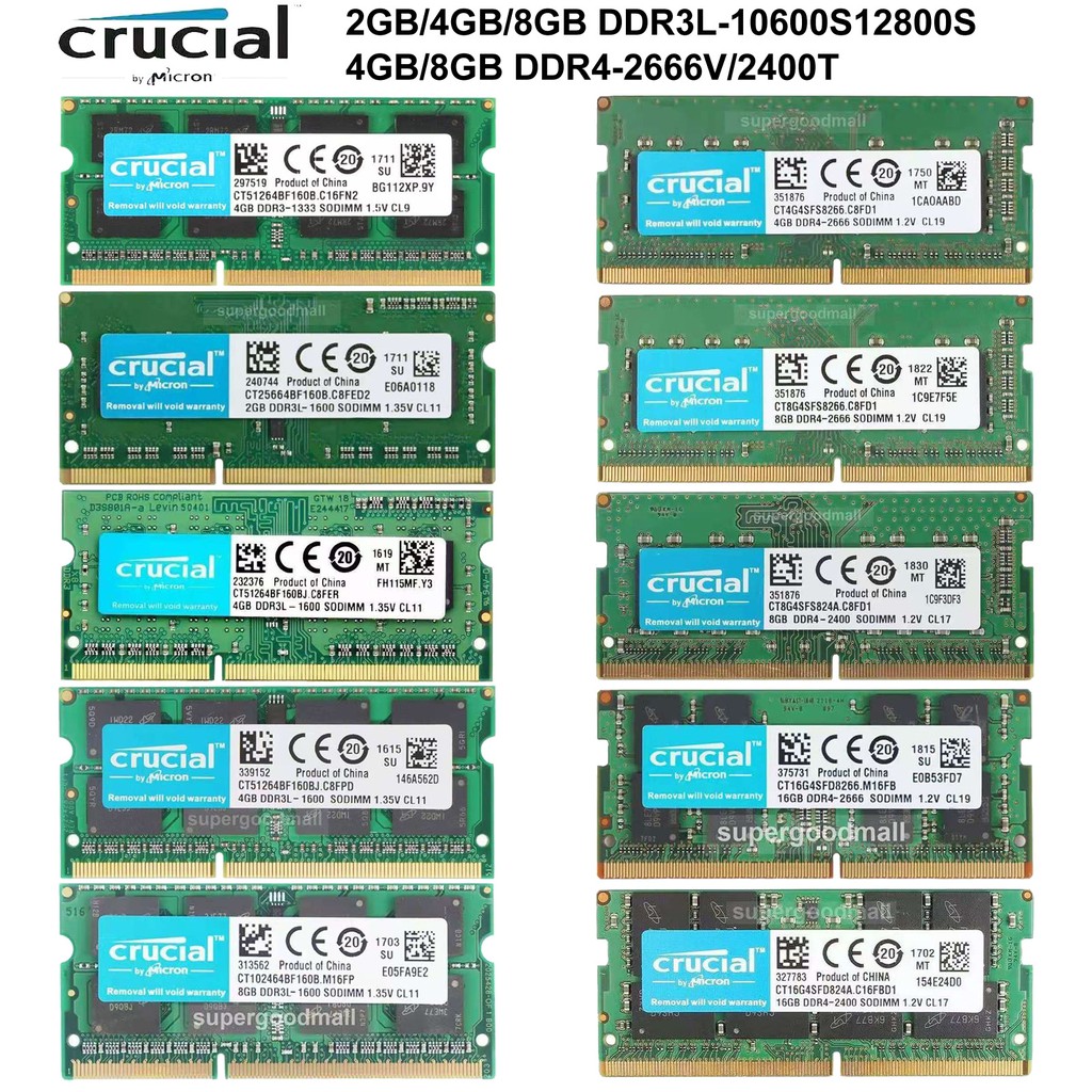 1600 Mhz Ct204864bf160b CT204864BF160B Crucial 16GB SoDimm PC12800