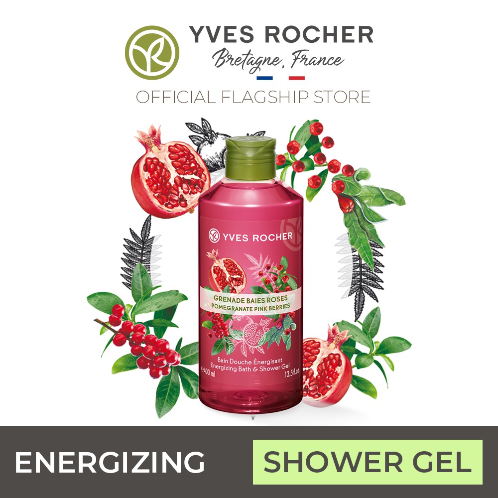 Yves Rocher Energizing Pomegranate Pink Berries Shower Gel 400ml
