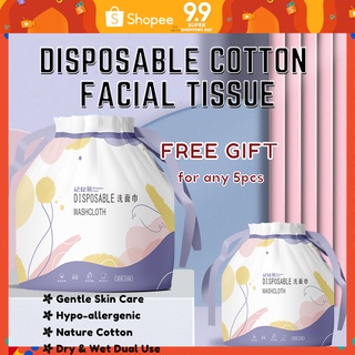 Image of 🔥9.9 BIG SALE🔥SG Ready Stock🔥Disposable Face Towel 100% Cotton Facial Tissue/Roll Cotton Tissue Pad Free Gift洗臉巾