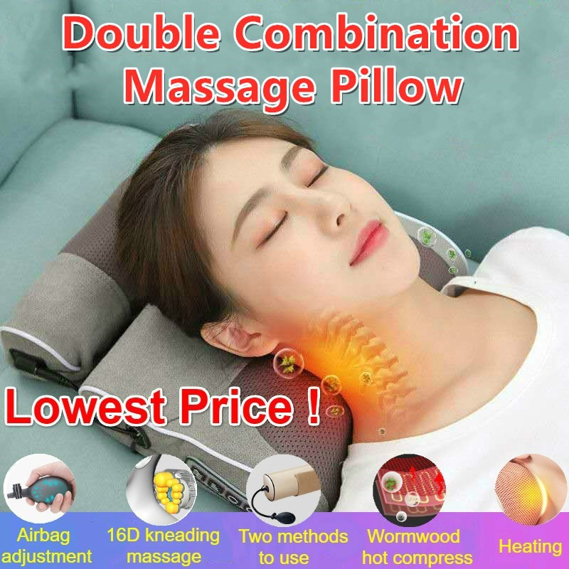 Christmas Gift Double Combination Wormwood Electrical Massage Pillow Shoulder Neck Massager Shopee Singapore