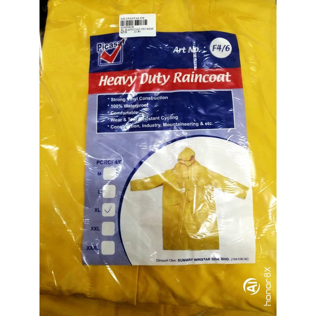 Raincoat Picasaf H D Lining Shopee Singapore