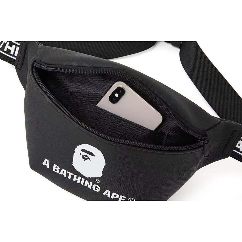 bape waist bag black