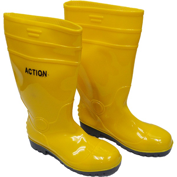 **Ready Stock In Singapore**Waterproof Safety Yellow Rain Boot With